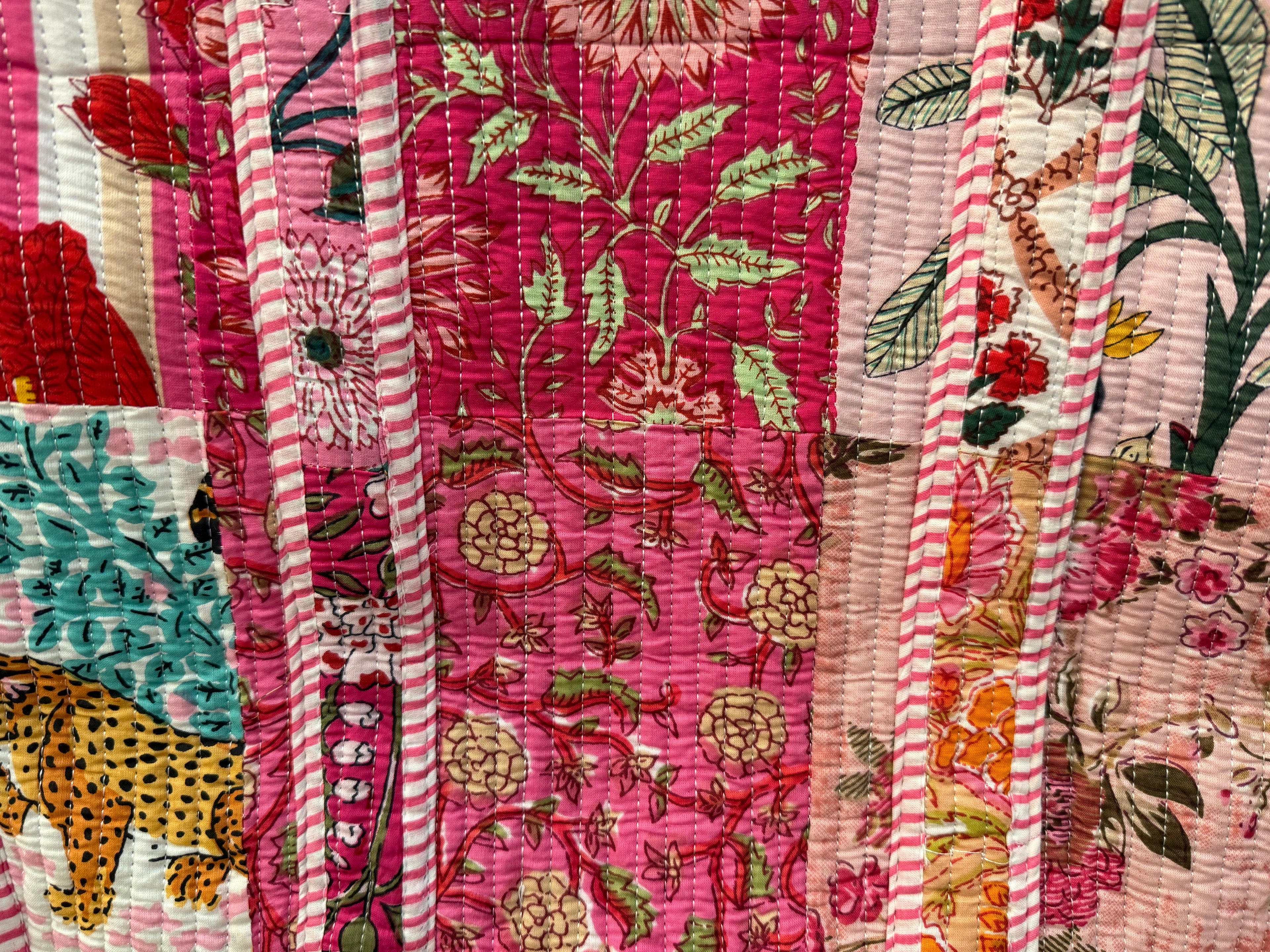 Quilted Bag - Palm Trees and Leopards!