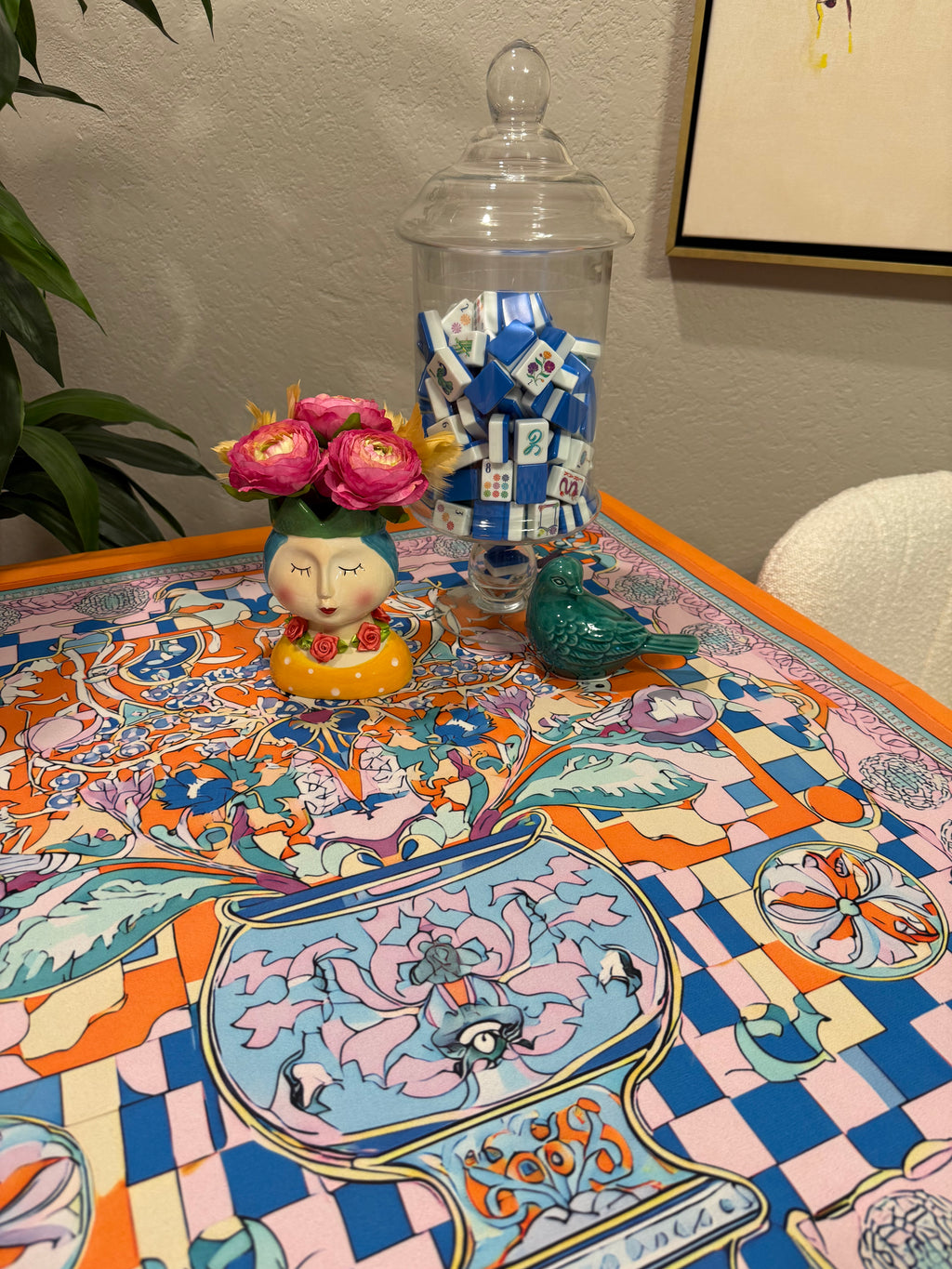 Floral Pot Mahjong Mat