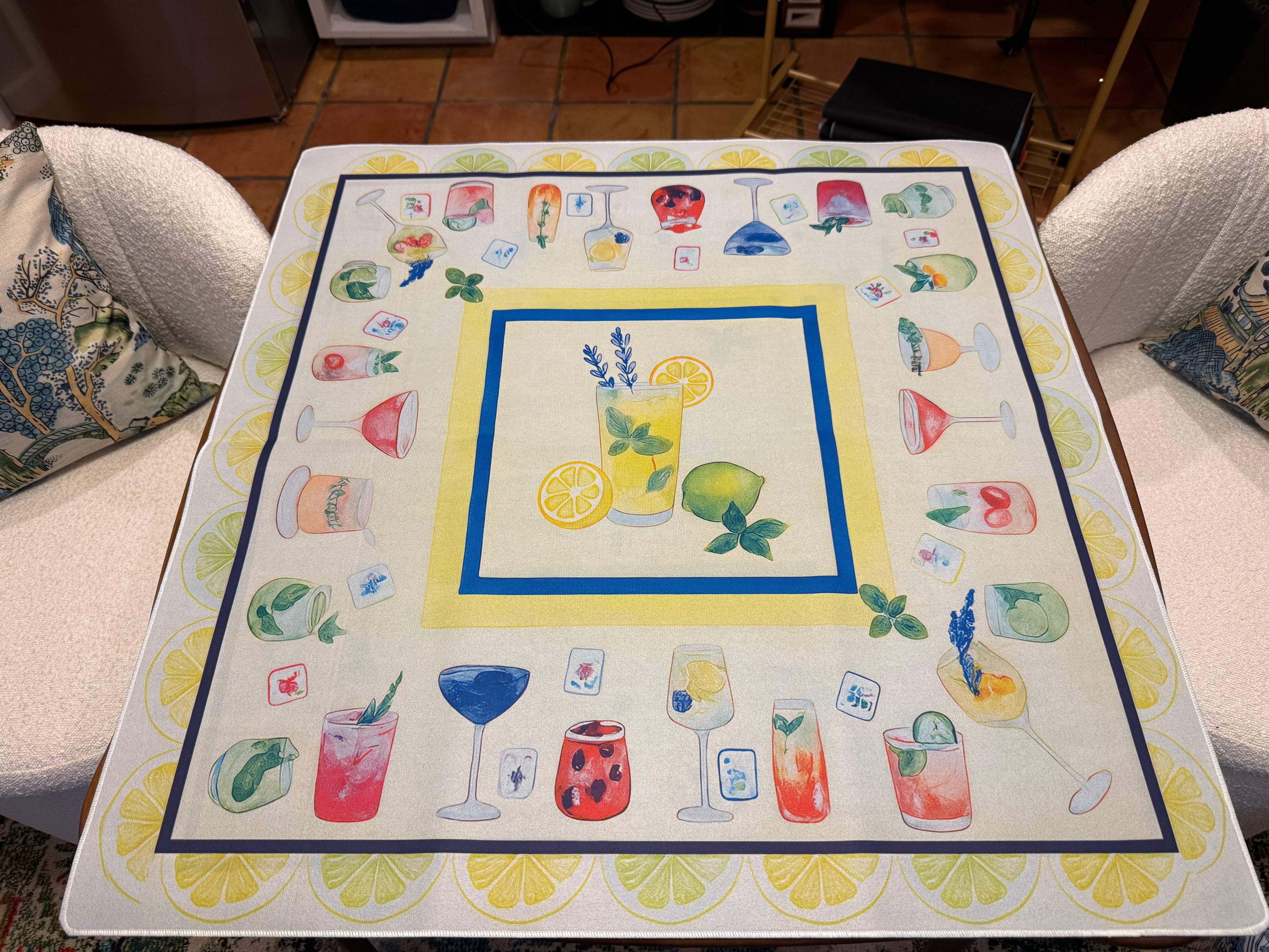 Summer Drinks inspired Mahjong Mat