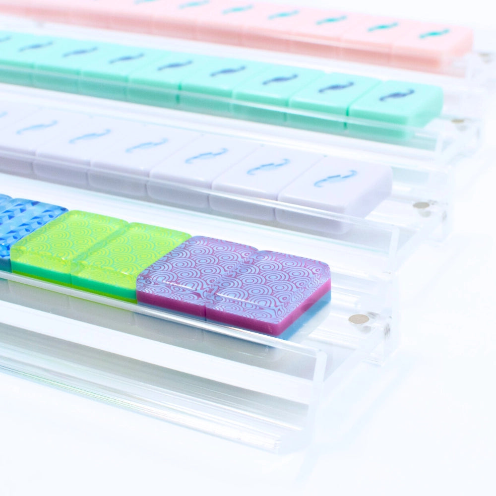 Mahjong Racks | Premium Acrylic | 4 Racks + 4 Pushers