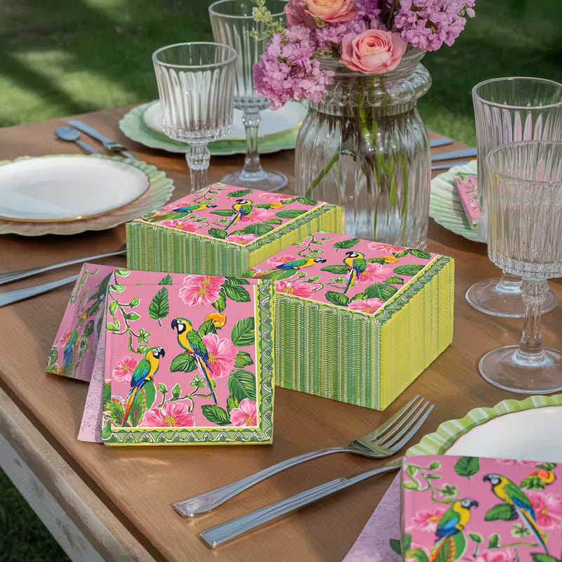 Parrot Floral Napkins - Perfect for your game night!